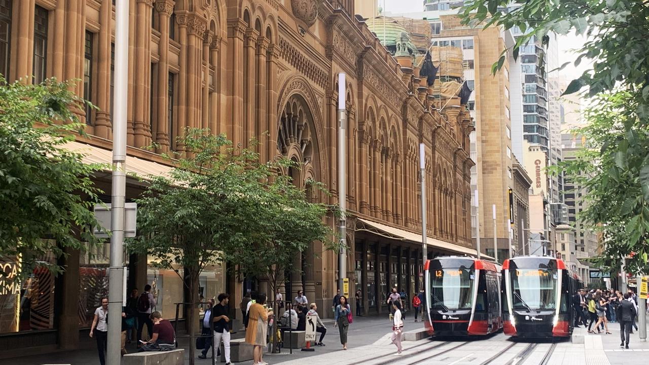 The trams have undoubtedly transformed the once traffic clogged George St. Picture: Benedict Brook