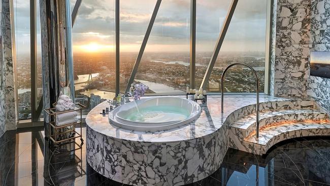 Views from the $25,000 a night penthouse suite at Crown Towers Sydney.