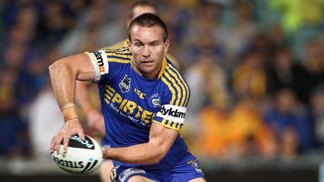 Casey McGuire on the attack for the Parramatta Eels in 2011. Picture: Renee McKay