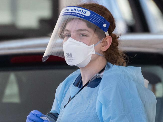 SYDNEY, AUSTRALIA - NewsWire Photos June 17, 2021: Medical staff working at the Bondi Drive Through Covid Testing Centre, Sydney. Picture: NCA NewsWire