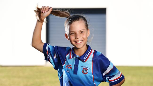 Bohlevale State School year 6 student, Kobe Chun Tie is growing his hair for the 'Ponytail Project' to raise funds for the Cancer Council. Picture: Shae Beplate.