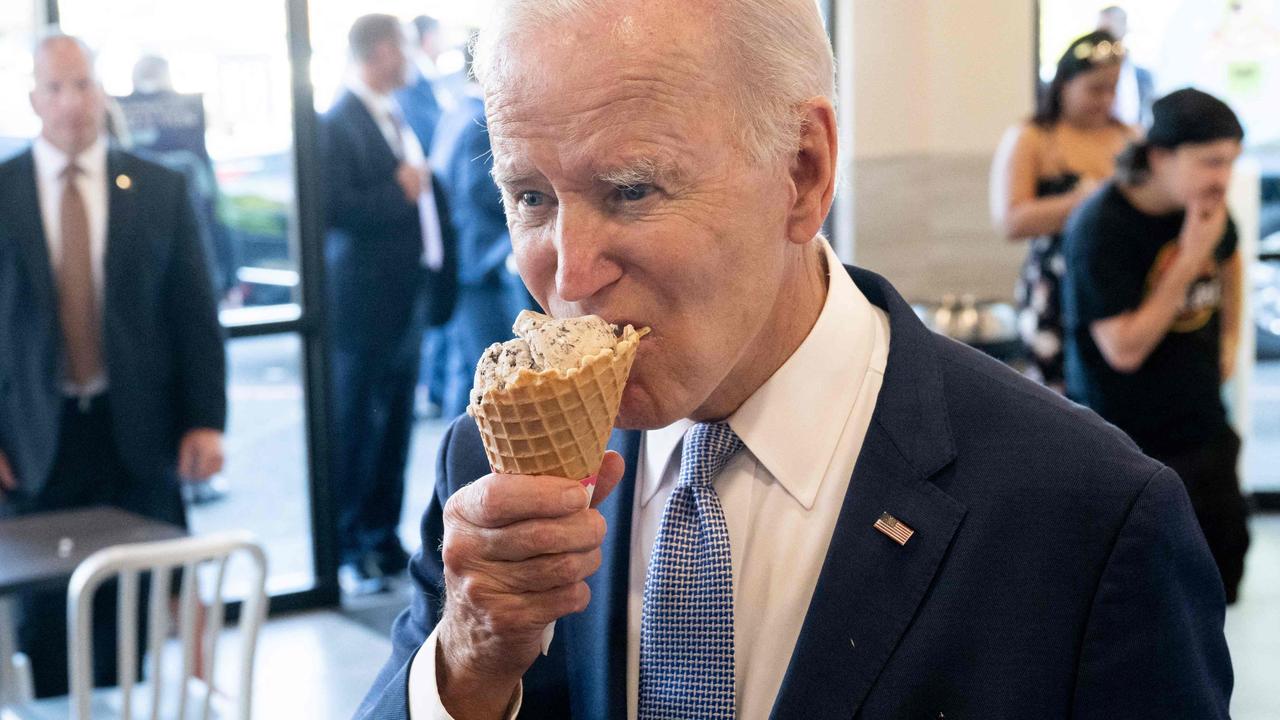 US President Joe Biden stops for ice cream at Baskin Robbins. Picture: Saul Loeb/AFP