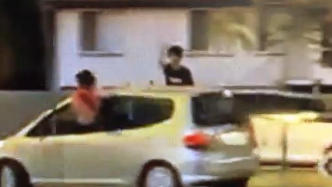 Cairns kids hang out the doors of a stolen car. Picture: Facebook