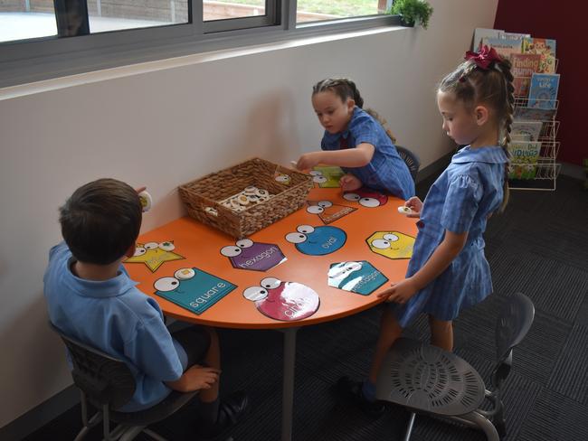 Preppies Willow Graham and Mila Read on their first day at St Gabriel's Primary School, Traralgon on January 30, 2025. Picture: Jack Colantuono