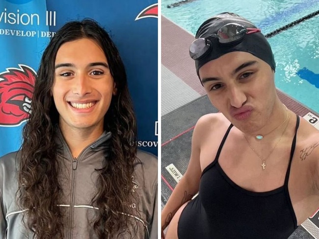 Trans female swimmer competing in US college