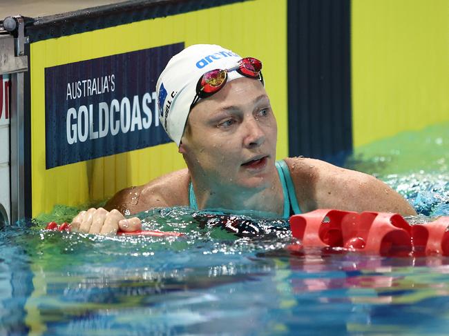 Cate Campbell missed out on a spot in the 100m freestyle final by just 0.01s. Picture: Chris Hyde/Getty Images