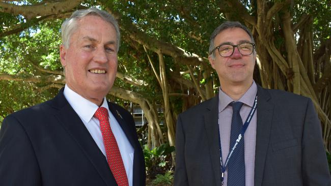 Mackay Regional Council Mayor Greg Williamson with chief executive officer Michael Thomson.