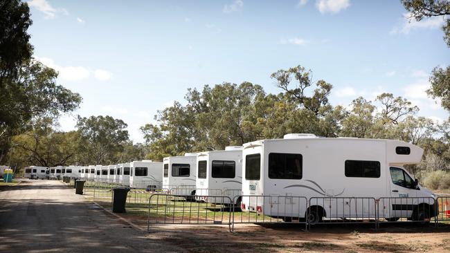 Community accommodation at the Victory Park Caravan Park in Wilcannia. Picture: Chris Pavlich