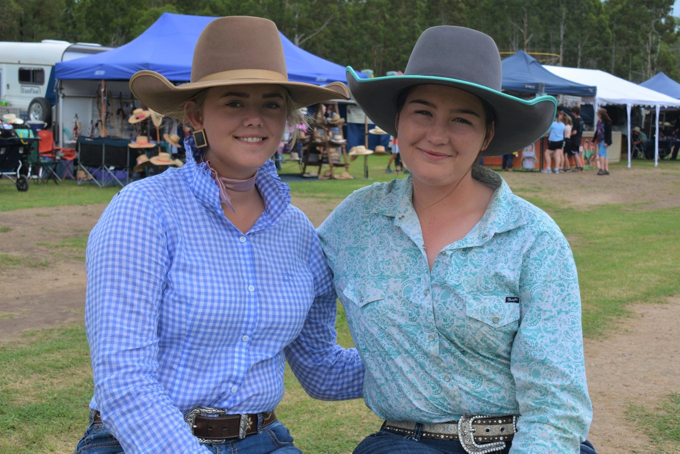 Lauren Kelly and Makayla Barnes from Dalby at the Cooyar Show. Picture: Kate McCormack