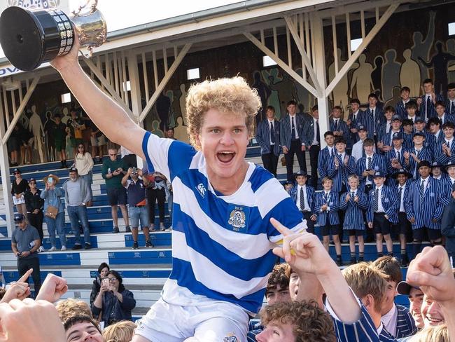 Declan Parkinson and teammates enjoyed being back-to-back GPS First XI football premiers.