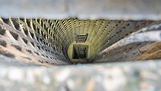 A ladder leading down to tunnel found during an Israeli raid in Khan Younis in the southern Gaza Strip at the weekend. Picture: AFP