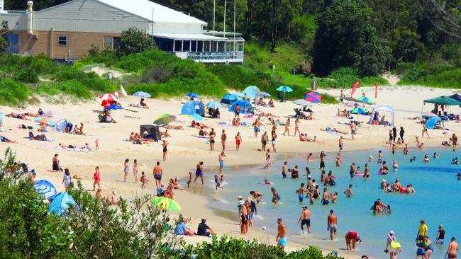 Crowds enjoy Yarra Bay in summer. Picture: Christine Kitamura