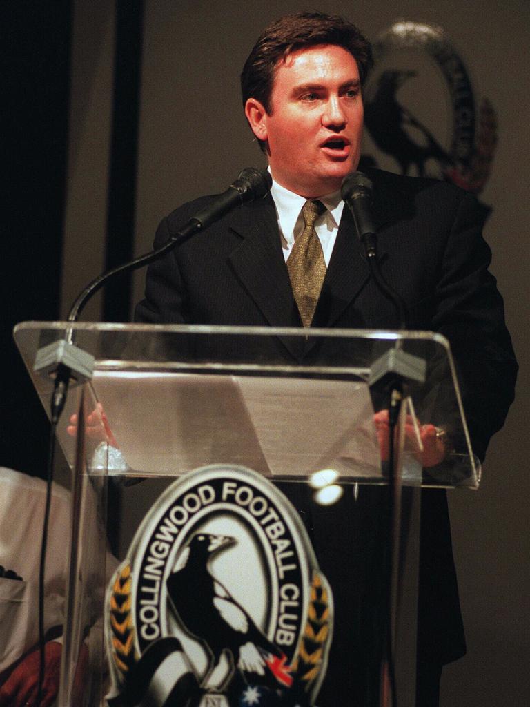 McGuire in 1998 after becoming Collingwood president.