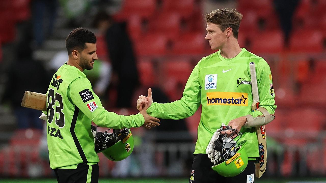 Fazalhaq Farooqi of the Thunder and Brendan Doggett were the final lambs to the slaughter. Photo by Cameron Spencer/Getty Images.