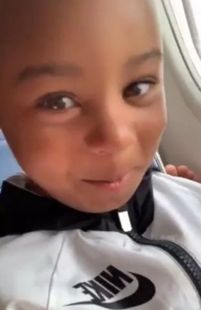 A shocked four-year-old found a woman's bare feet on his seat and wasn't having it. Picture: Darryl Small