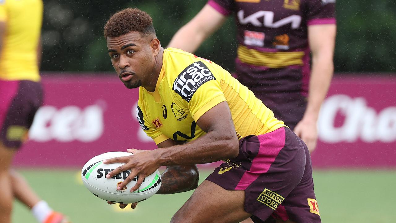 Ezra Mam will get his chance to impress coach Kevin Walters in the Broncos’ trial against Wynnum-Manly. Picture: Liam Kidston