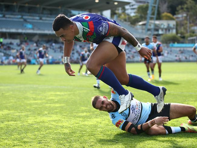 Ken Maumalo was the New Zealand Warriors’ only tryscorer during the first half.