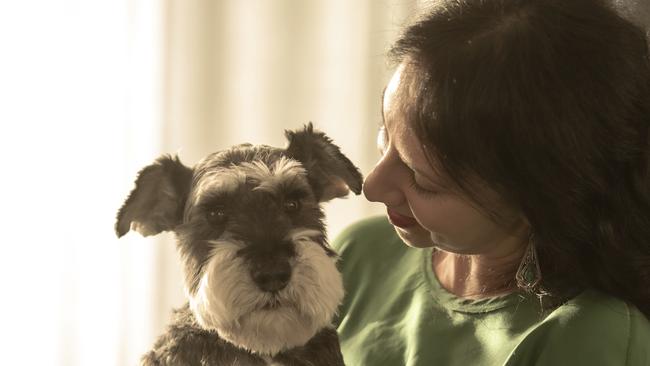 Jo Cooper with Angus. Picture: Nic Walker