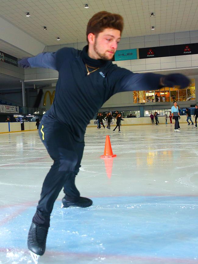 Epping ice skater Brendan Kerry was the first athlete selected to represent Australia at last year’s Winter Olympics. He’s pictured training at Macquarie Ice Rink.