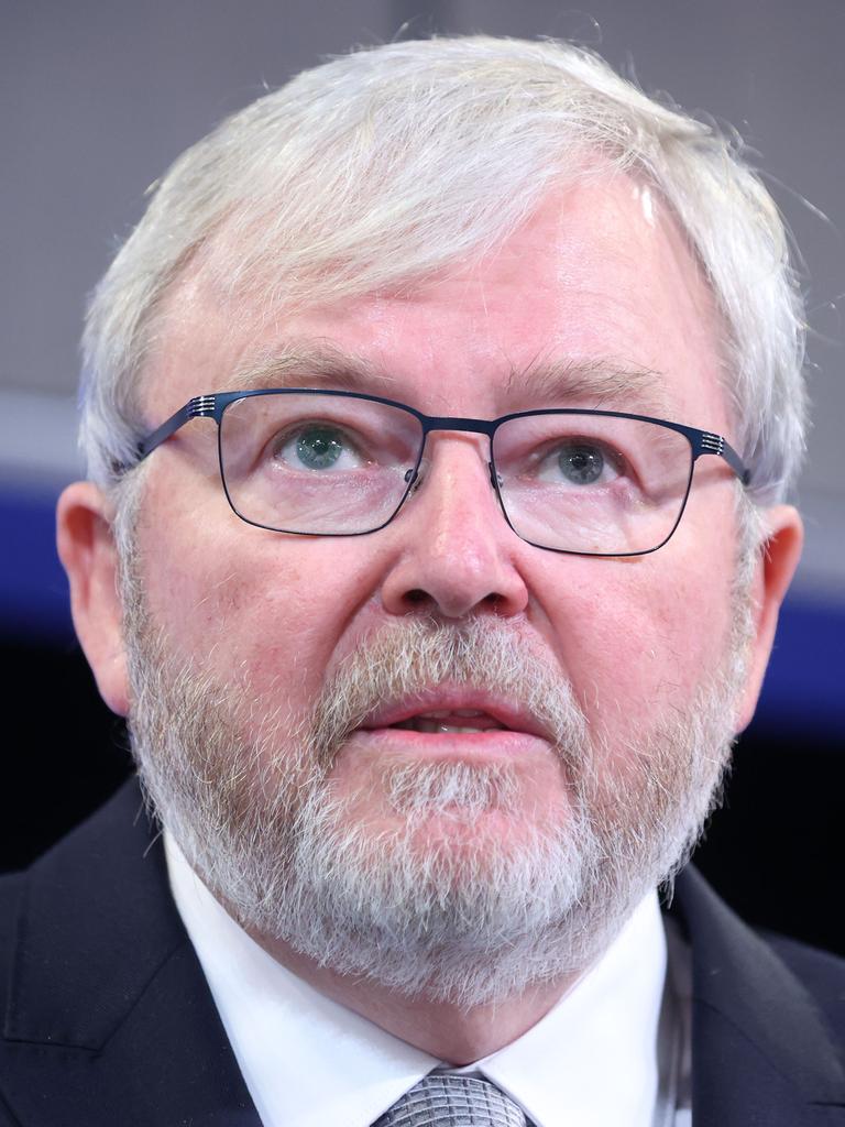 Former Prime Minister Kevin Rudd has launched a stunning attack against Prime Minister Scott Morrison. Picture: NCA NewsWire/Gary Ramage