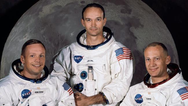 (FILES) In this file photo obtained from NASA, shows the official crew portrait of the Apollo 11 astronauts taken at the Kennedy Space Center on March 30, 1969, of(L-R) Neil A. Armstrong, Commander; Michael Collins, Module Pilot; and Edwin E. "Buzz" Aldrin, Lunar Module Pilot. - Fifty years ago on July 16, three American astronauts set off from Florida for the Moon on a mission that would change the way we see humanity's place in the universe.The crew's surviving members, Buzz Aldrin and Michael Collins, are set to reunite at the same launchpad on July 16, 2019, the start of a week-long series of events commemorating Apollo 11. Their commander and the first man on the Moon, Neil Armstrong, passed away in 2012. (Photo by HO / NASA / AFP) / **RESTRICTED TO EDITORIAL USE - MANDATORY CREDIT "AFP PHOTO / NASA" - NO MARKETING - NO ADVERTISING CAMPAIGNS - DISTRIBUTED AS A SERVICE TO CLIENTS **TO GO WITH AFP STORY by Ivan Couronne, "To the Moon and back: mankind's giant leap 50 years on"