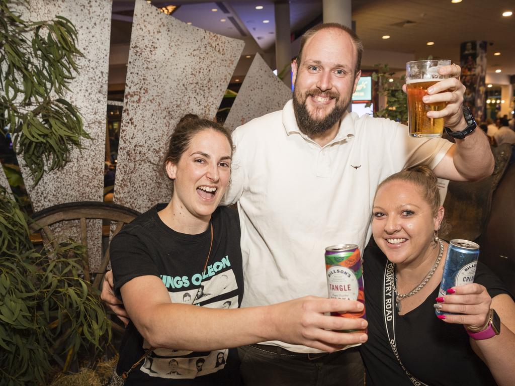 Celebrating New Year's Eve are (from left) Maddi Richards, Glenn Cole and Sam Smith at City Golf Club, Sunday, December 31, 2023. Picture: Kevin Farmer