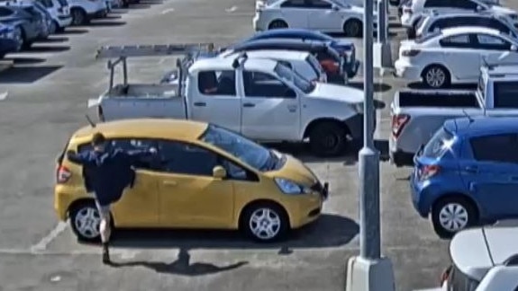 Timmy Patrick Sawyer was caught on CCTV smashing cars in the Robina Town Centre.