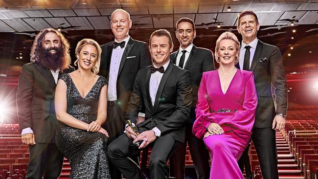 Gold Logie nominees for 2019 Eve Morey, Rodger Corser, Sam Mac, Costa Georgiadis, Amanda Keller, Tom Gleeson and Waleed Aly. Picture: Courtesy of TV WEEK.