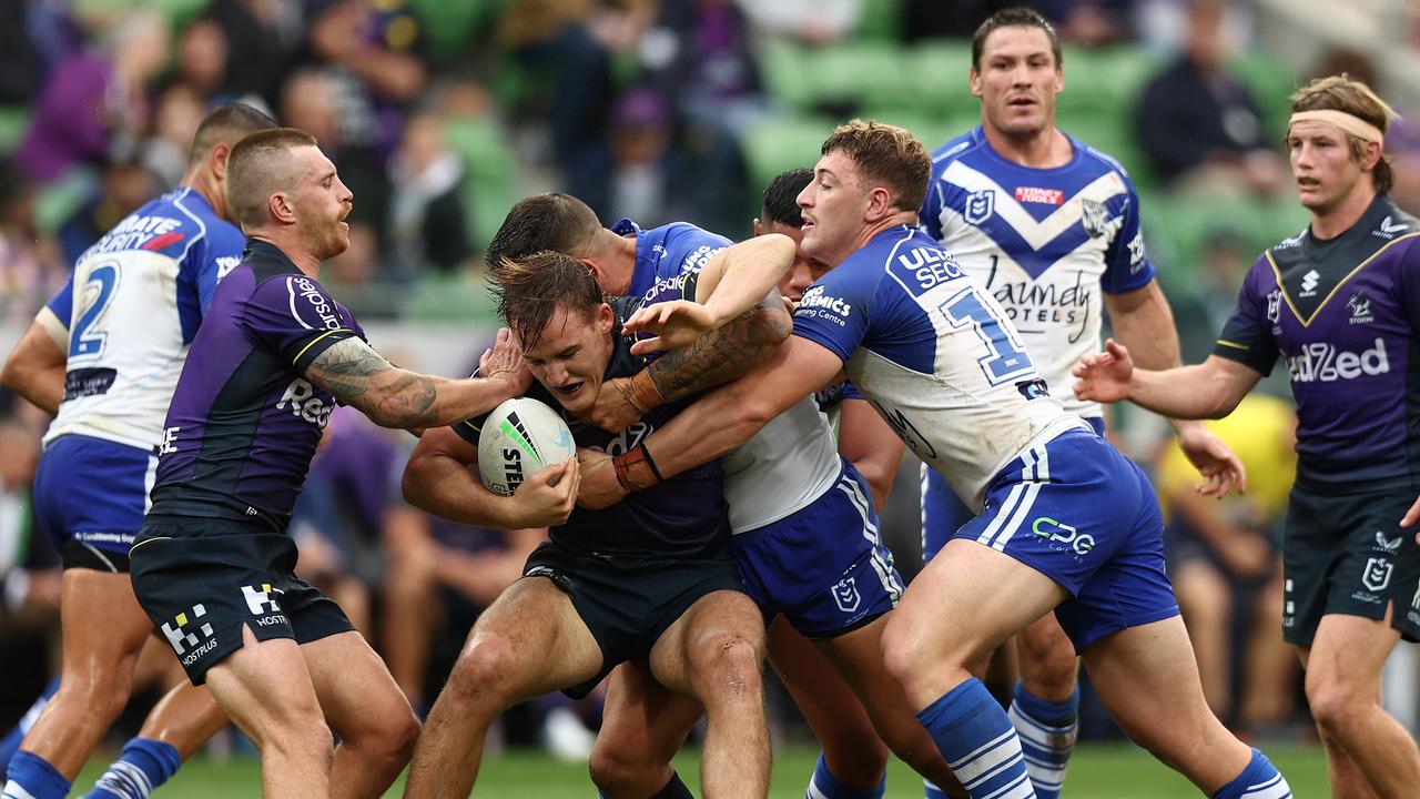 The Bulldogs were found out in defence by Melbourne’s quality players.