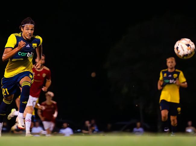 Gold Coast United's Zahi Addis. Picture: Connor Bowness/Football Queensland