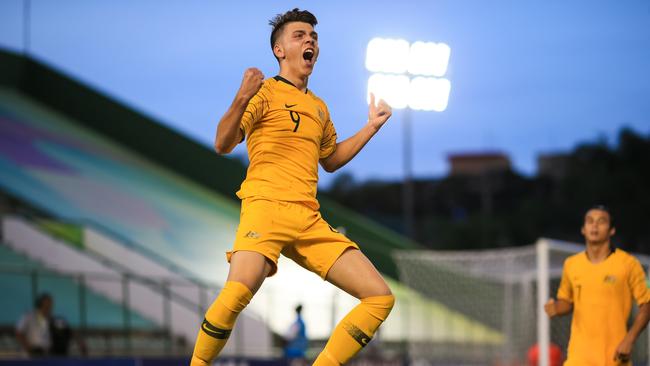 Joeys striker Noah Botic celebrates after scoring against Nigeria (Photo by Buda Mendes - FIFA/FIFA via Getty Images)