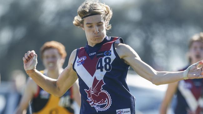 Josh Worrell playing in the TAC Cup for Sandringham Dragons. Picture: Valeriu Campan