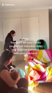 We didn't tell our family our induction date, then surprised them with our baby