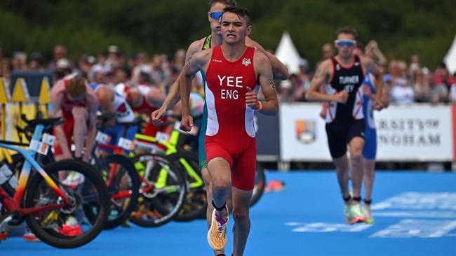 England's Alex Yee competes to win and take the gold medal in the Men's Individual Sprint