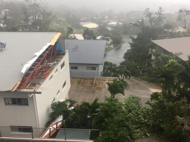 Cyclone Debbie tore roofs off buildings in Airlie Beach. Credit: Ella Richmond