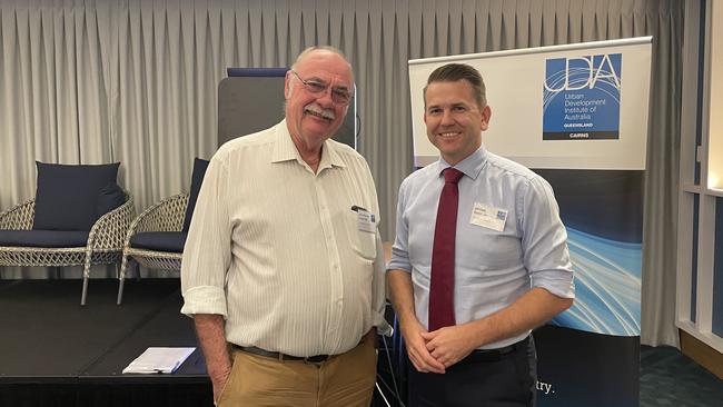 Leichhardt MP Warren Entsch and Deputy leader of the Opposition Jarrod Bleijie at the UDIA Shaping Far North Queensland event.