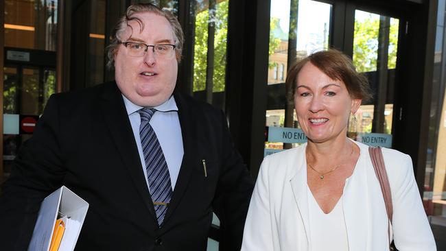 Dianne Jolley is happy after her Supreme Court win with her Lawyer Aaron Kernaghan. Picture: Gaye Gerard