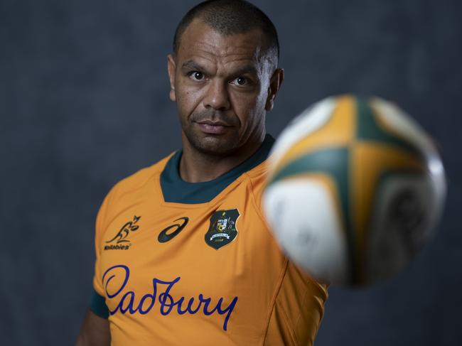 BRISBANE, AUSTRALIA - JUNE 26: Kurtley Beale poses during an Australia Wallabies Portrait Session on June 26, 2024 in Gold Coast, Australia. (Photo by Chris Hyde/Getty Images for ARU)