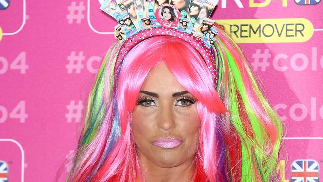 LONDON, ENGLAND - JUNE 04: Katie Price attends a photocall in her role as Global Ambassador for ColourB4 at The Worx Studio's on June 4, 2014 in London, England. (Photo by Tim P. Whitby/Getty Images)