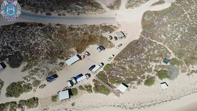 WA police drone footage of the campground where Cleo Smith went missing. Picture: WA Police