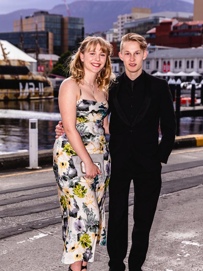 Hobart College leavers dinner 2022 Tabitha Glowacki and Codi Barrett Picture: Linda Higginson