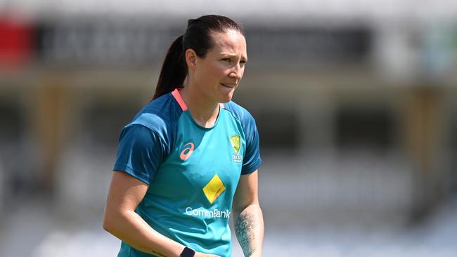 Megan Schutt removed both England openers to claim 2-33 in an impressive T20 return after being overlooked for the series opening Test match. Picture: Gareth Copley / Getty Images