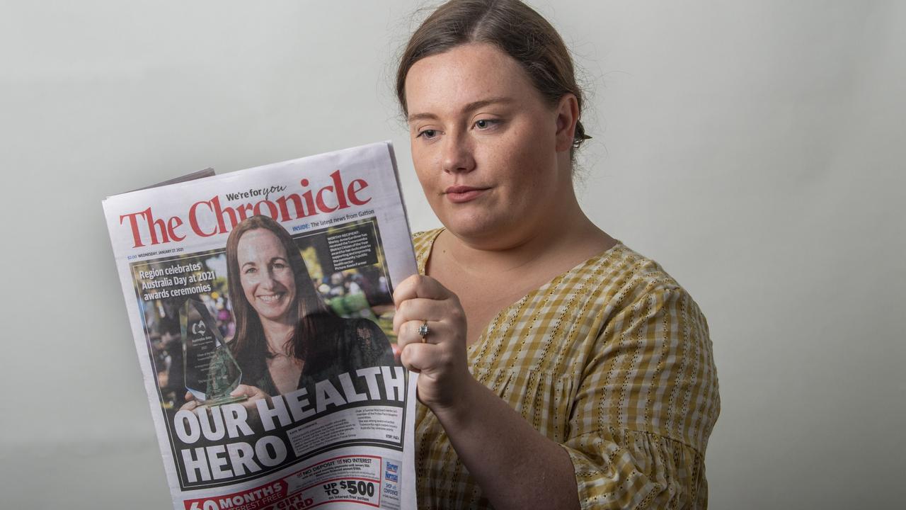 NEW FACE: New Toowoomba Chronicle journalist, Kate McCormack hailed from Kingaroy and is enjoying life in the Garden City, despite the lack of hand soap in Queens Park. Picture: Nev Madsen