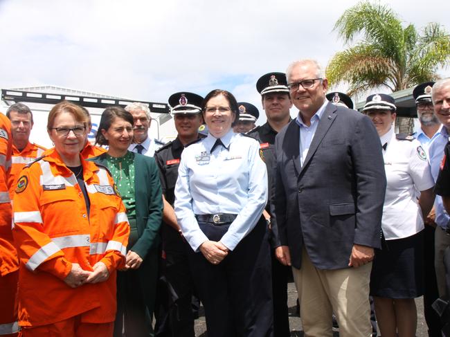 PM visits Lismore to meet SES and get a briefing on the storm and flood damage on the Northern Rivers. Photo: Alison Paterson