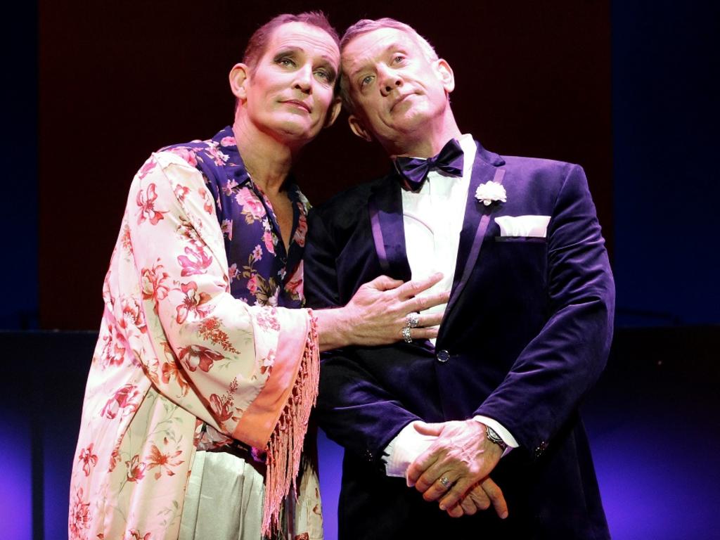 Todd McKenney and Simon Burke in La Cage Aux Folles, music and lyrics by Jerry Herman, who has died age 88. Picture: The Production Company/Arts Centre Melbourne