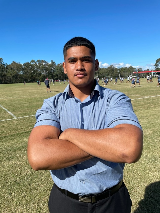 The son of former world heavyweight boxing contender Alex Leapai has been signed by the Sydney Roosters after making his Langer Trophy debut tonight.