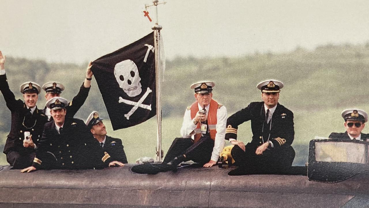 Sir Nick Hine atop HMS Splendid after firing the first Tomahawk missiles in action from a Royal Navy submarine in the Kosovo campaign. Picture: Supplied