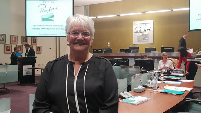 Newly elected Playford Council deputy mayor Marilyn Baker in the council chamber at Elizabeth. Picture: COLIN JAMES