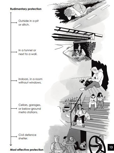 The tips include stocking up non-perishable food and seeking shelter. Picture: The Swedish Civil Contingencies Agency (MSB)