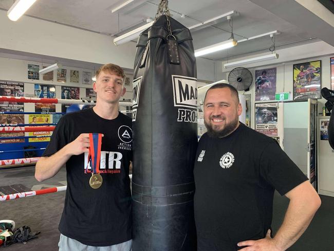 Marlon Sevehon (left) with co-trainer Adam Thompson. Picture: Sean Teuma